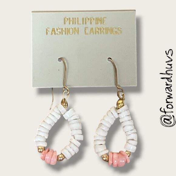 Bundle Sale 3 for $15 | Philippine Fashion Earrings – Natural Shell Teardrop Dan - Picture 5 of 6